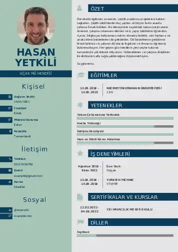 Havacılık Ve Uzay Uçak Mühendisi Cv Örnekleri cv indir
